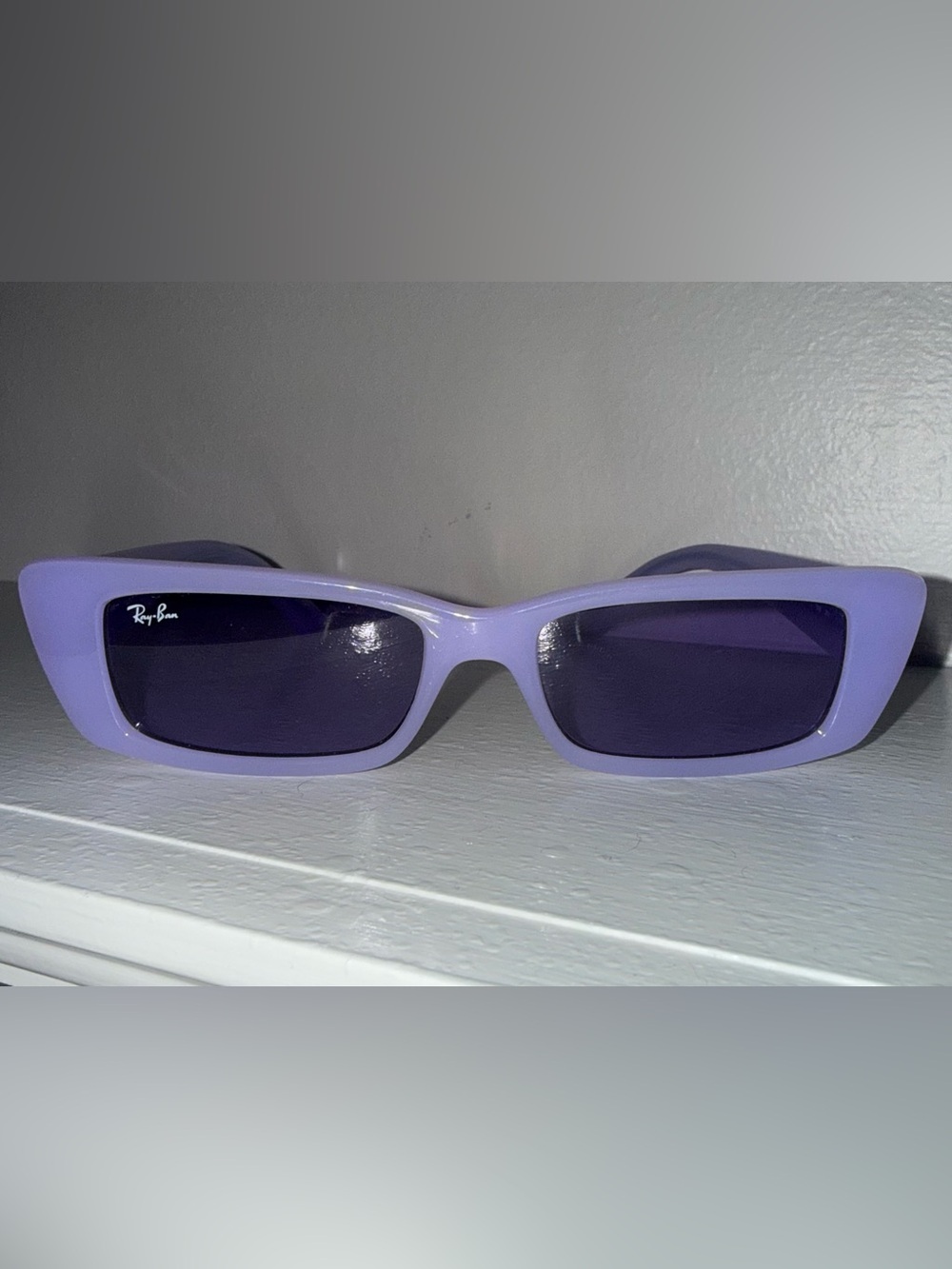 Ray Ban - Teri Bio-Based Lilac Rectangle Sunglasses with Purple Lenses